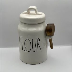 Rae dunn Flour Canister with Wooden Scoop